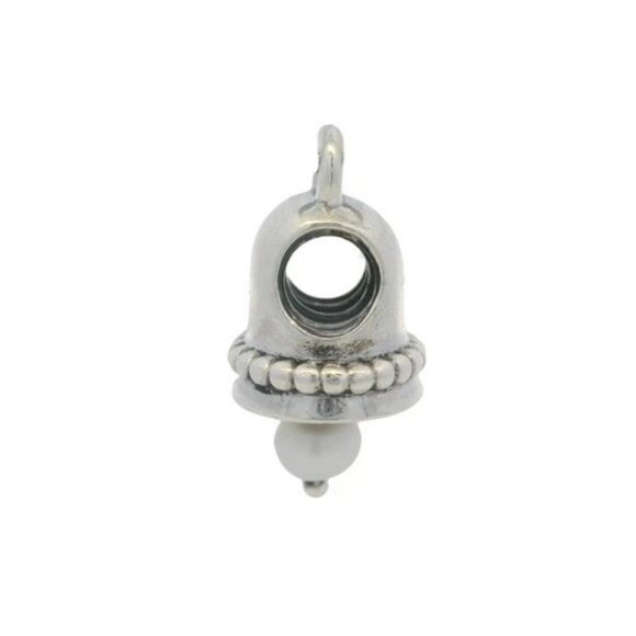 Pandora Jewelry - Pandora Solid 925 Sterling Silver Wedding Bell Charm Pearl Dangle Slider Charm